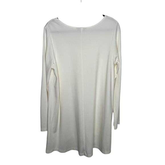 Bryn Walker Liam Tunic Cream Round Neck Modal Blend Size Large - Picture 3 of 8